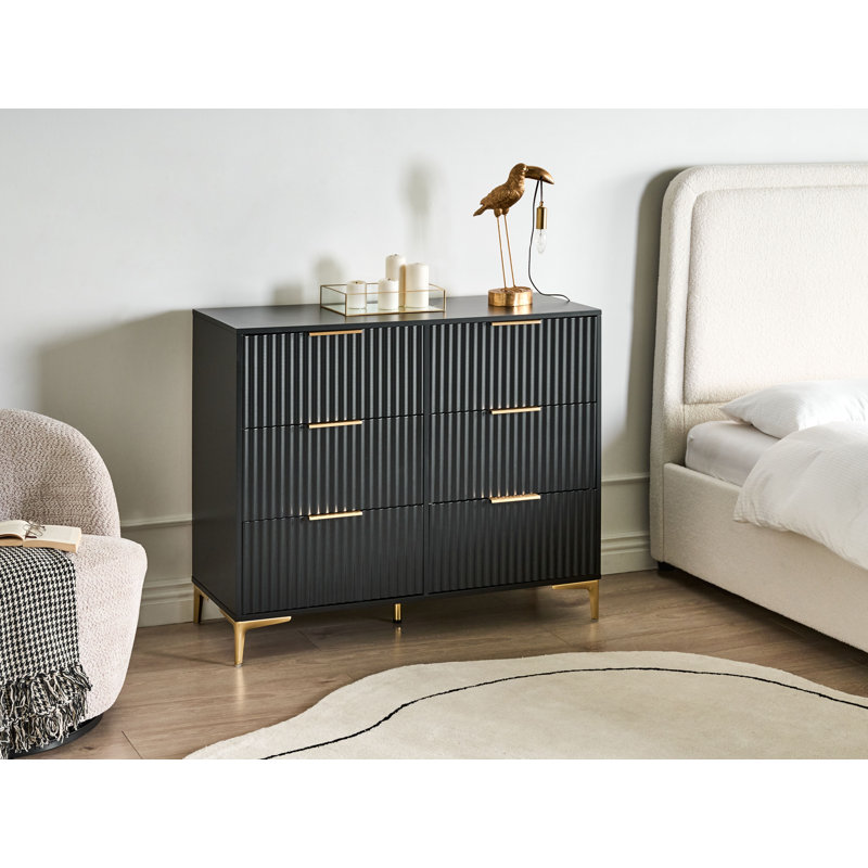108cm W 6 - Drawer Chest of Drawers, Black
