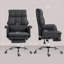 Fauteuil de bureau ergonomique en cuir de polyuréthane avec repose-pieds, fauteuil inclinable et pivotant HOMcom, noir-2088399610
