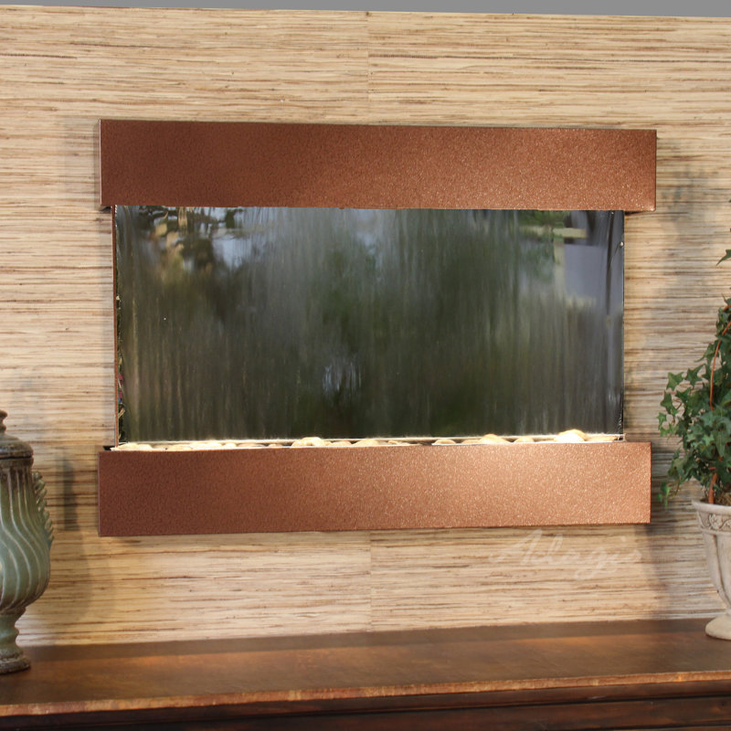 Reflection Creek Henline Fountain with Light, Woodland Brown, Silver Mirror, Slate