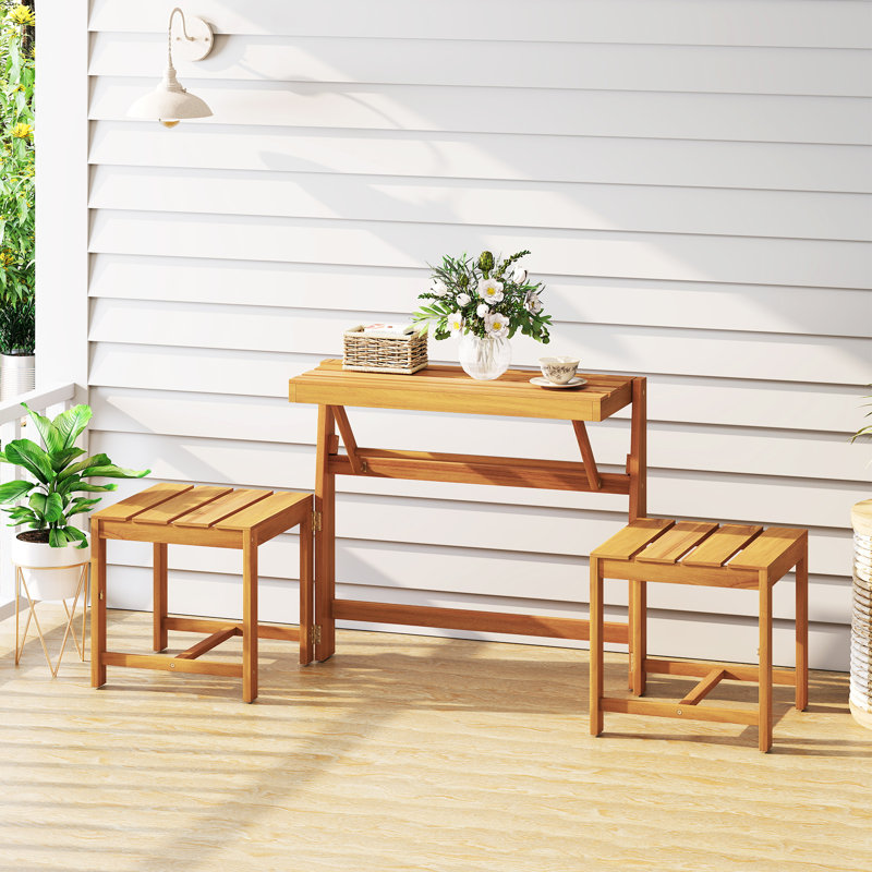  Causeuse 3 en 1 d'extérieur en bois d'acacia Furnitur avec siège à lattes pour le jardin