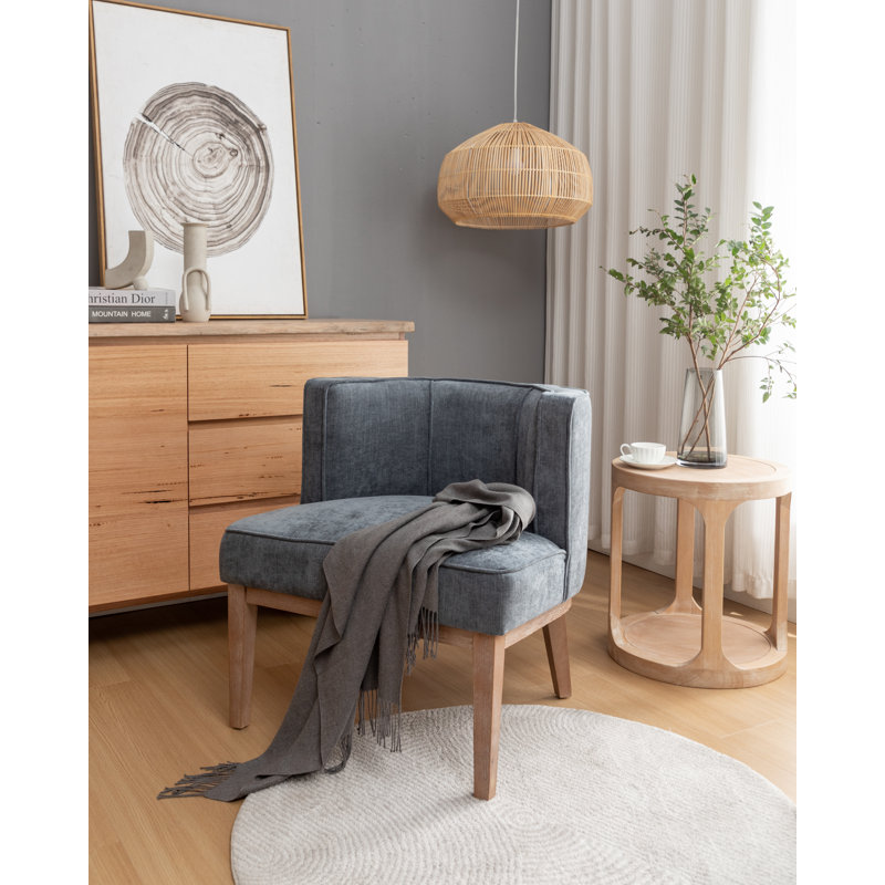 Fauteuil demi-tonneau Karoll, Mélange de polyester gris, 1