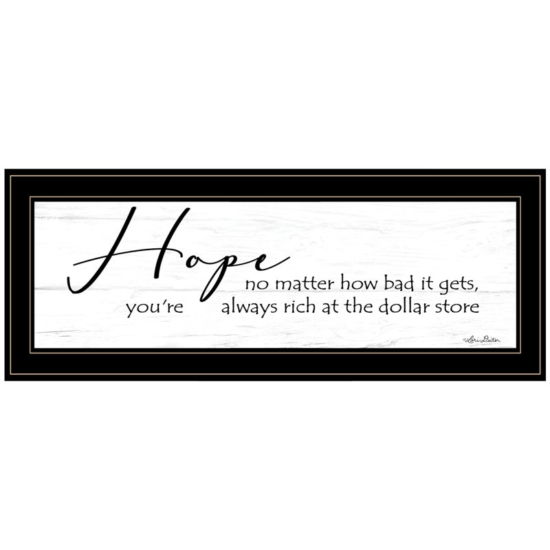 «Hope», art mural encadré pour salon, reproduction murale encadrée par Lori Deiter, Cadre noir