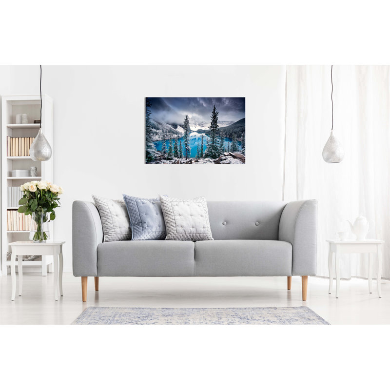 Moraine Lake In Winter - Wrapped Canvas Print, 31cm H x 46cm W