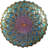 18" Handpainted Glass Flower Birdbath with Folding Metal Stand, Weather-Resistant Outdoor Garden Accent