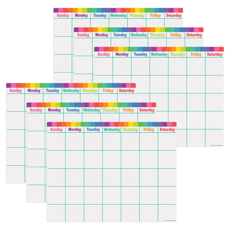 Calendar Write-On/Wipe-Off Chart