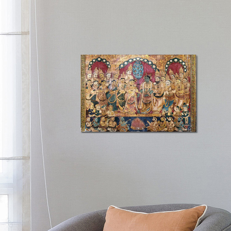 Hindu Wedding Ceremony - Wrapped Canvas Painting, 66.04 cm H x 45.72 cm W x 3.175 cm D