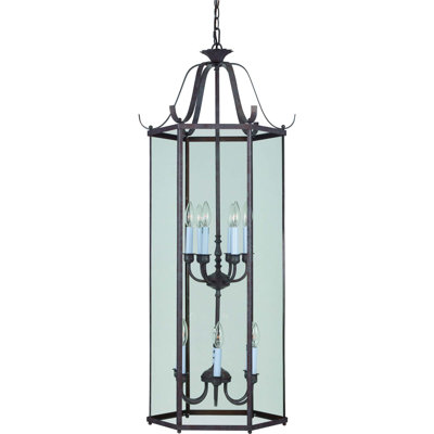 Lustre cylindrique 12 lumières avec panneaux en verre biseauté candélabre