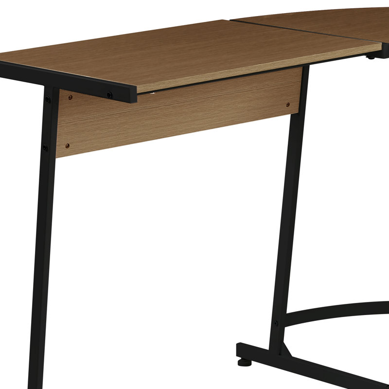 Bureau d'ordinateur en L avec support épais et stable Dazenus, Brun 2, Brun, H 30,46 po x l 66,46 po x P 47,53 po