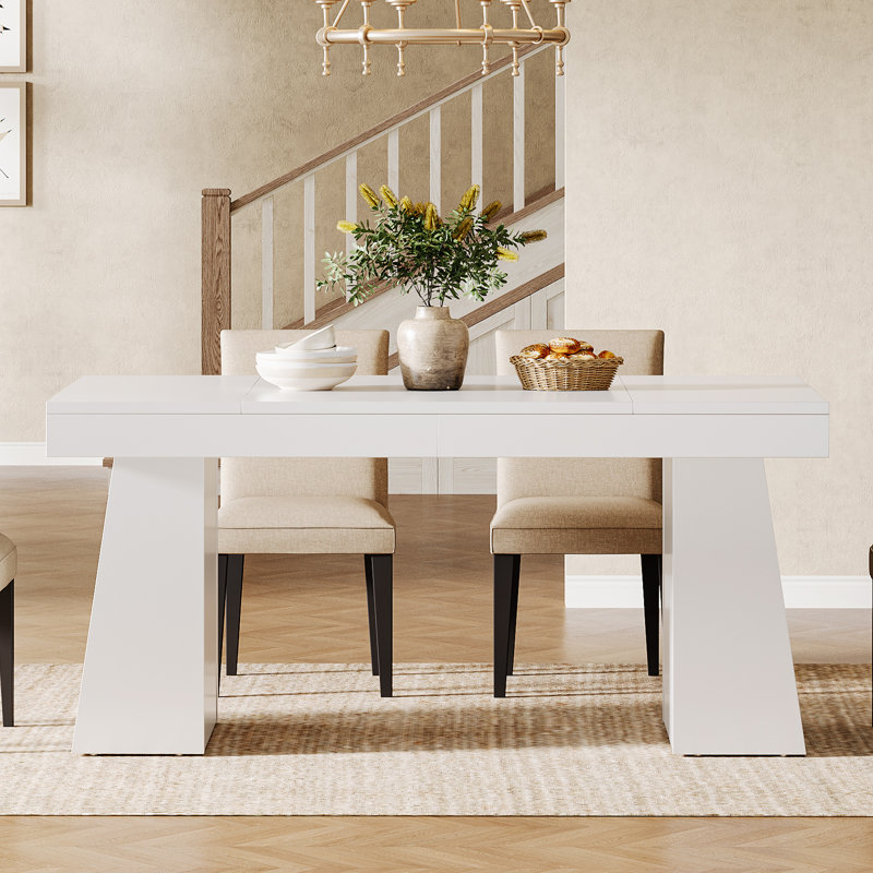 55-Inch Dining Table for 2-4, White
