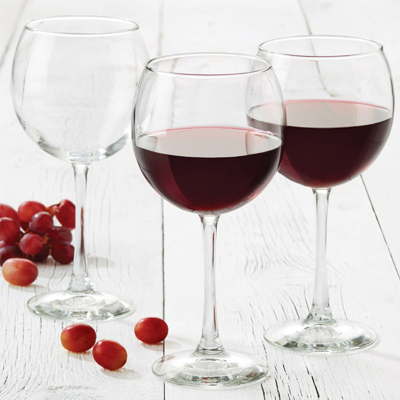 Libbey Vina Clear Glass Balloon Red Wine Glasses Set of 6