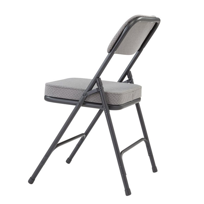 Ensemble de 4 chaises pliantes à double charnière en tissu NPS® 3200 Series, Gris anthracite