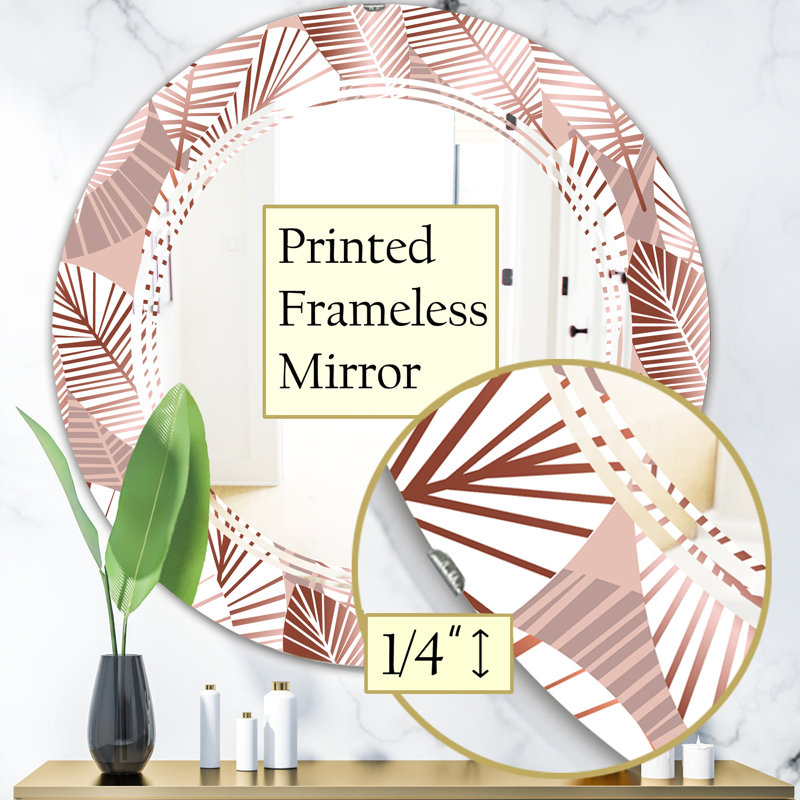 Miroir mural Triple C, H 23,6 po x l 23,6 po, Triple C motif tropical IV