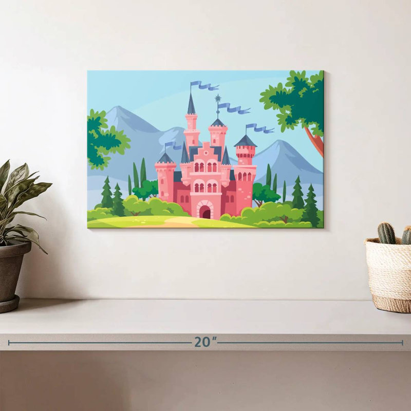 Château de conte de fées rose, H 8 po x l 12 po