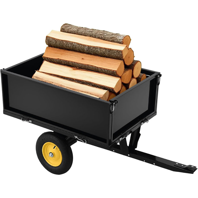 Chariot basculant robuste pour VTT/VUTT (500 lb), remorque porte-tondeuse en acier de 10 pi³