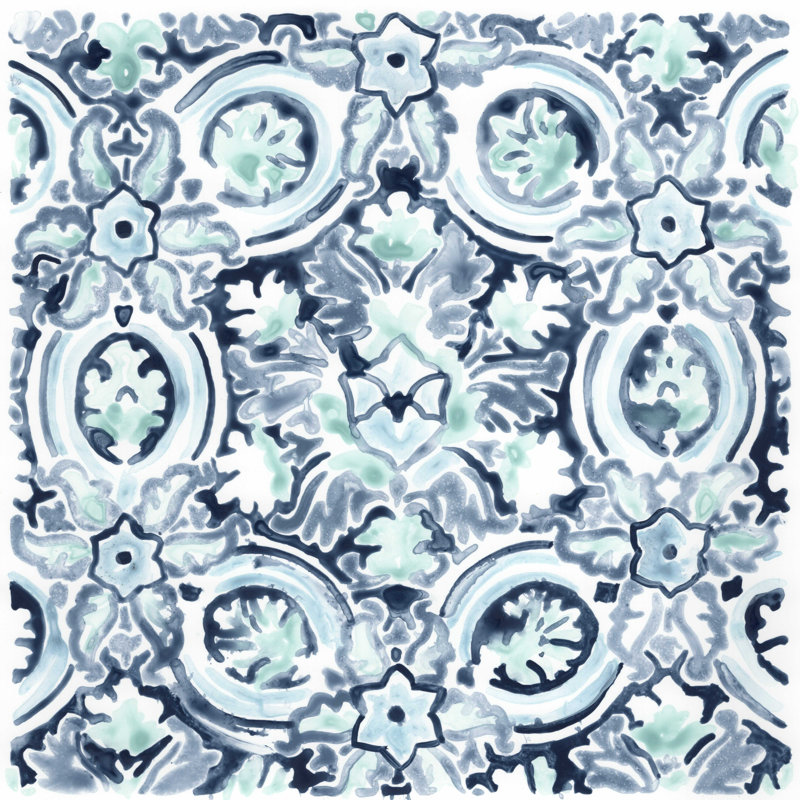 Carreau de mosaïque azur I, H 30 po x l 30 po