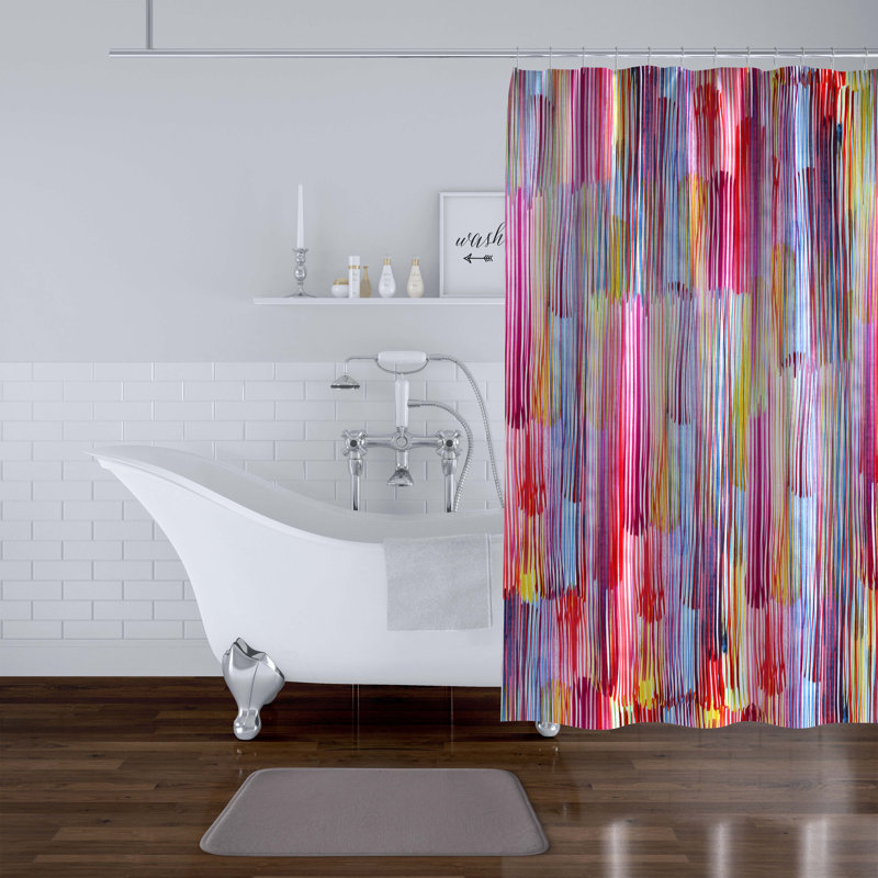Rideau de douche simple abstrait, H 90 po x l 70 po