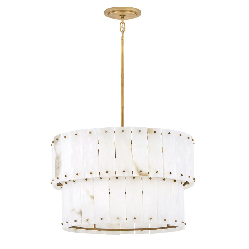 Simone 6 - Light Steel Dimmable Drum Chandelier