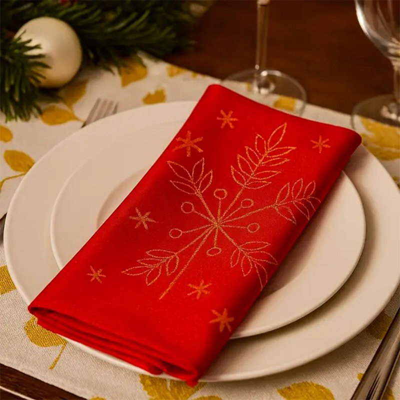 Deschanel Polyester Floral Square Napkin