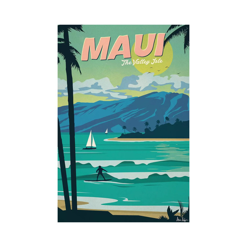 Maui - impression sur toile tendue, H 12 po x l 8 po x P 0,75 po