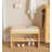 Solid Wood Rattan Woven Shoe Changing Stool, Home Use, Can Sit Shoe Cabinet.