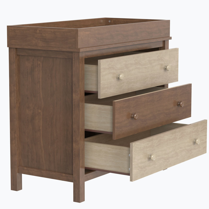Commode 3 tiroirs, Brun