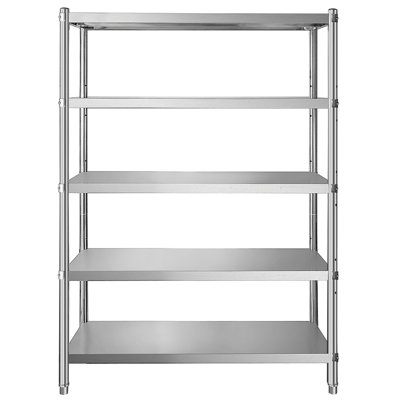 Étagère en acier inoxydable 47,5 x 18 pouces Étagère de rangement réglable à 5 niveaux Étagère en acier inoxydable