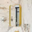 Pharmacie encastrée à cadre en métal avec miroir et 2 tablettes réglables en or mat, convient à la salle de bain, installation à l'envers 180, aucun assemblage requis, métal de haute qualité, scellant-129945897