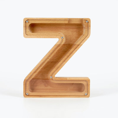 Wooden Decorative Penny Bank with Plexiglass Front, 7.5 x 8.7 x 1.2 inches | Durable 100% Wood Frame, 2 mm Thick Plexiglass | Stylish Brown & White Design, Perfect for Home Decor & Teaching Kids Savings