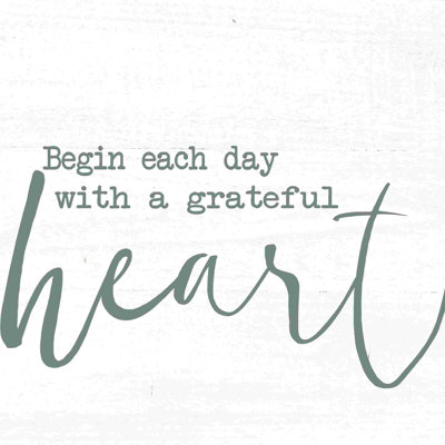 «Grateful Heart White Wash», art textuel sur toile tendue
