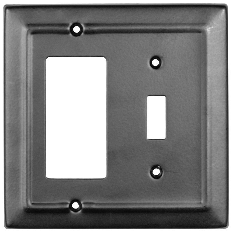 Architectural 2-Gang Toggle/Rocker Combination Standard Wall Plate, Matte Black
