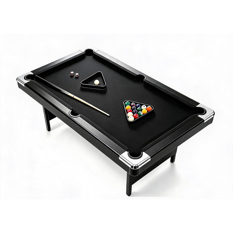 Table de billard pliante 6 pi, table de billard portable pleine grandeur pour salle de jeux, Blue