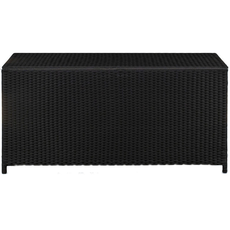 Latitude Run® Oliveira 46.5'' W 50 Gallons Water Resistant Wicker Deck Box, Black