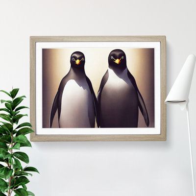 XH1022-6750X Pair Of Penguins - Single Picture Frame Painting