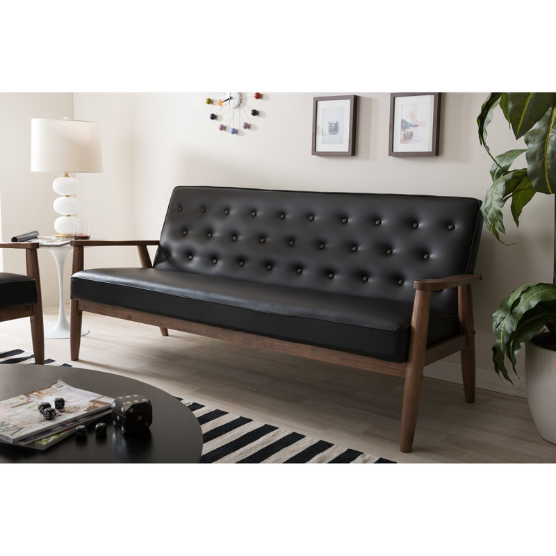 70.59'' Upholstered Sofa, Gray Polyester