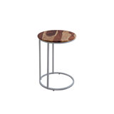 Solid Mango Wood And Metal C-Table
