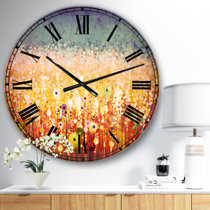 Disco Tiles Orange wall clock