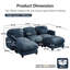 Ensemble de canapé 3 places en forme de U avec 2 repose-pieds amovibles, canapé modulaire en chenille douce, mobilier d'assise large et profond-1500329185