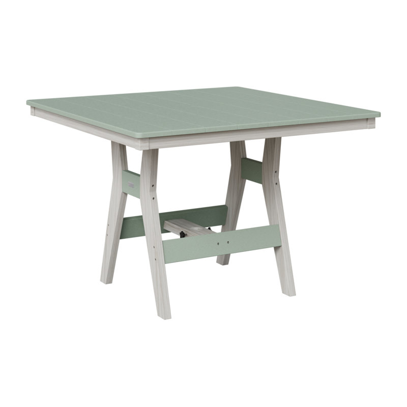 Table de salle à manger carrée 44 po Berlin Gardens Harbor, Écume de mer, écume de mer, 38.37" H x 44" W x 44" D