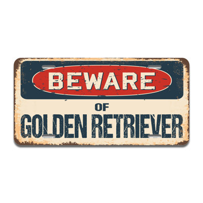 Cadre en aluminium «Beware of Golden Retriever»