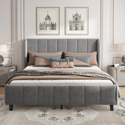 Daycia Upholstered Single (3') Velvet Bed Frame