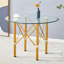 Tables de salle à manger Table seulement sans chaises avec plateau et pieds, verre moderne en métal