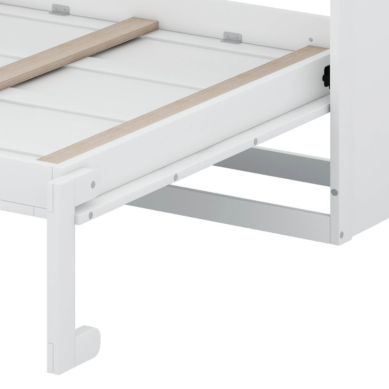 Lit escamotable mural avec armoires Murphy, Blanc, Grand lit