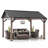 Sunjoy Hardtop Gazebo 13 x 13 ft. Outdoor Galvanized Steel Gazebo with Metal Gable Roof and Ceiling Hook, Suit for Patio and Backyard