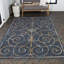 Tapis d'intérieur / extérieur crème / bleu marine Bilol-1920406683