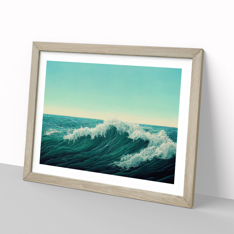 XH1022-6319X Movement Of The Ocean Vol.2 - Single Picture Frame Print, 25cm H x 34cm W x 2cm D, Oak 