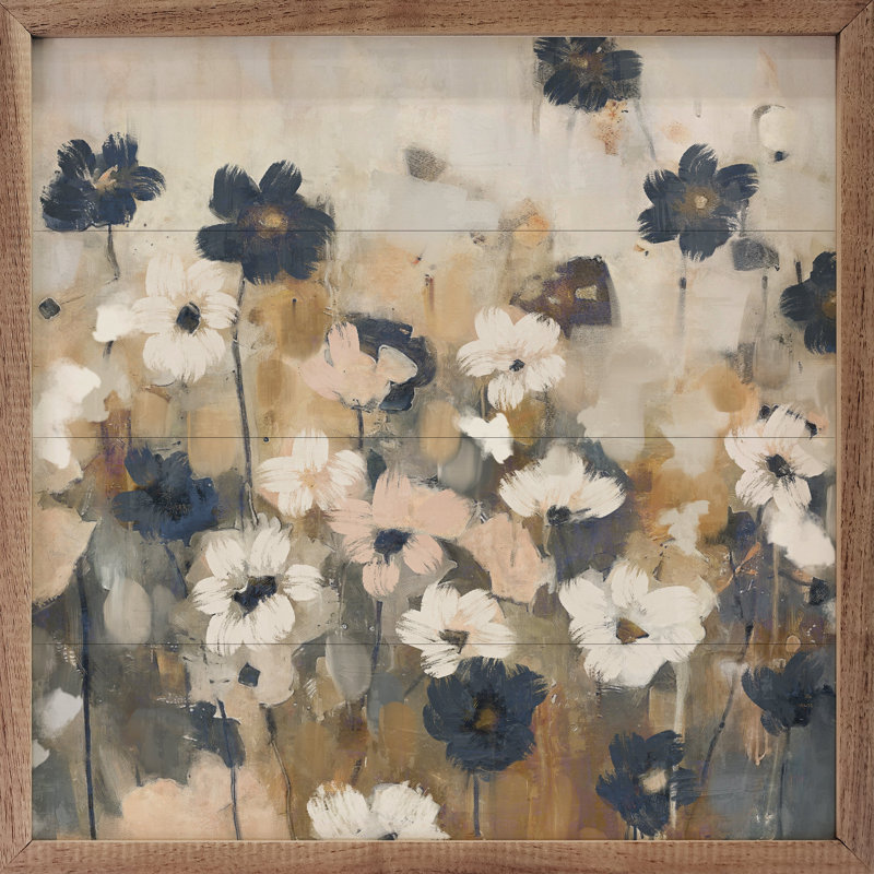 Fleurs abstraites 2 bleues par Nina Blue, H 4 po x l 4 po