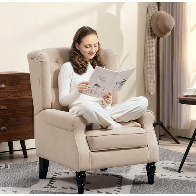 Button-Tufted Lounge Chair