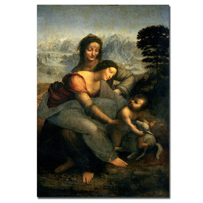 Vierge à l'enfant avec Sainte Anne par Leonardo Da Vinci - reproduction sur toile