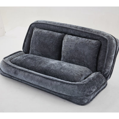 Lit double pour chien double Lazy 5 réglable très grand canapé en chenille gris foncé convenant à la télévision