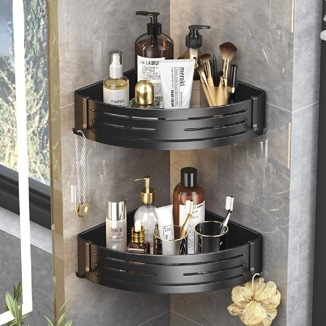 Kayeleigh Adhesive Mount Shower Caddy Rebrilliant Finish: Black